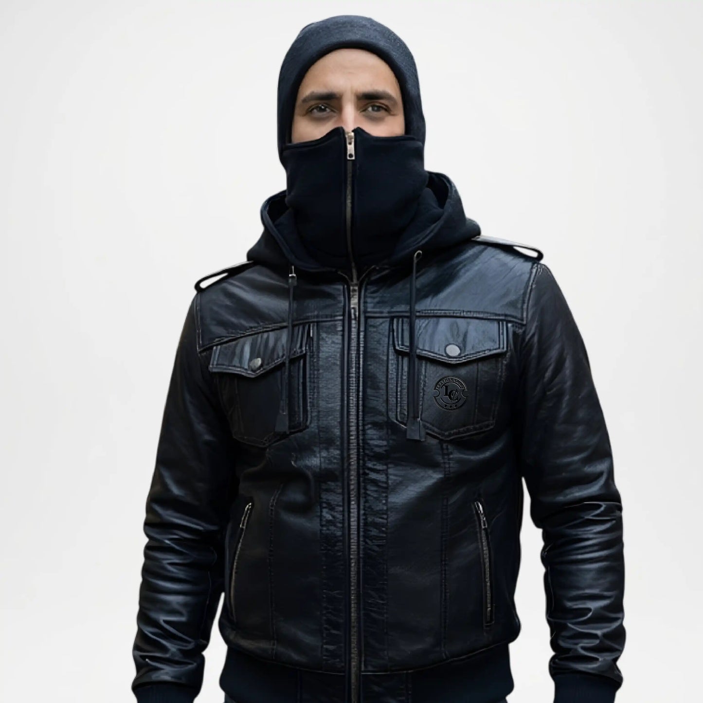 balaclava leather jacket
