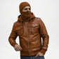 mens brown balaclava jacket