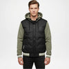 black and green jacket with a hood 
