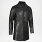 Black leather coat on a white background