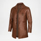 car coat leather brown 