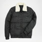 black leather puffer jacket for men