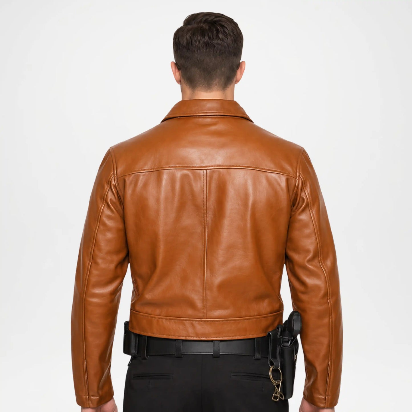 brown leather jacket for men