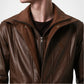 men's brown quilted jacket