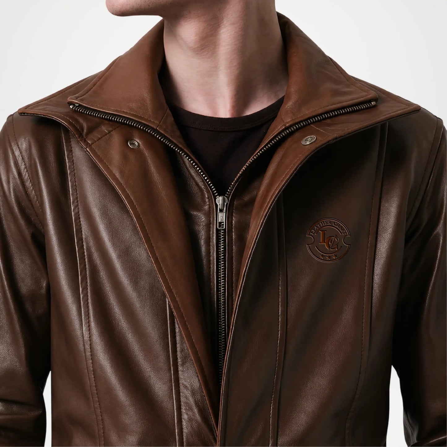 men's brown quilted jacket