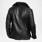 black sheepskin leather shearling jacket
