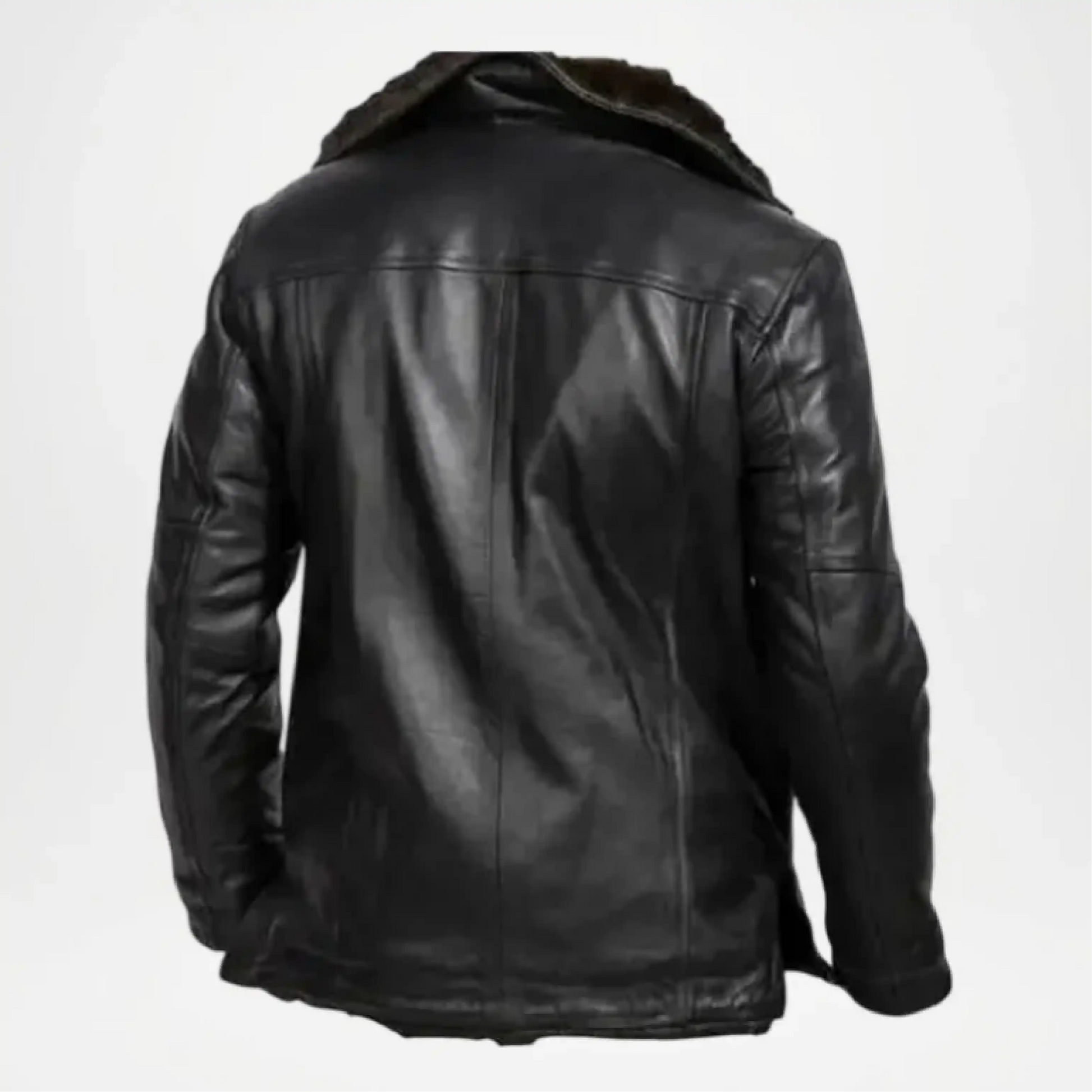 black sheepskin leather shearling jacket
