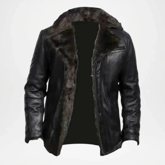black sheepskin shearling jacket

