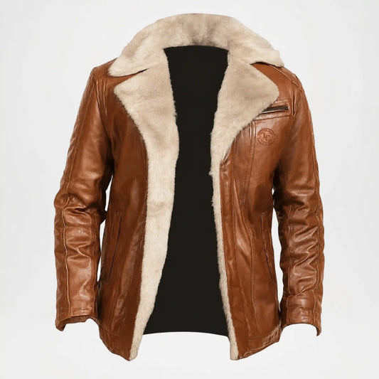 Men’s Brown Sheepskin Shearling Leather Jacket
