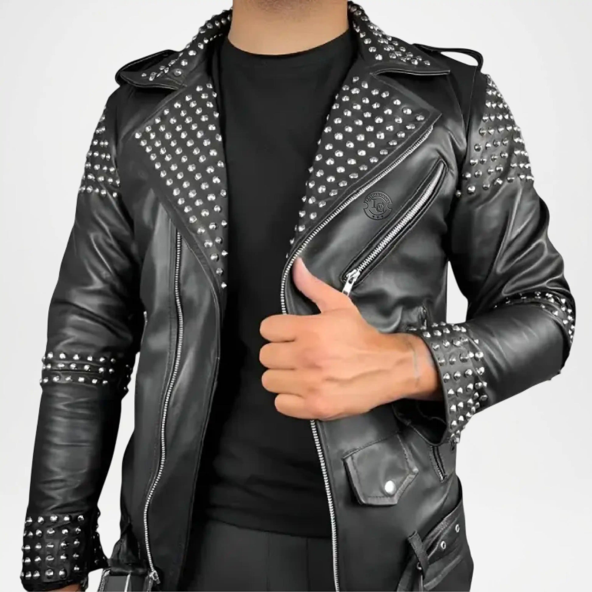 black heavy metal leather jacket