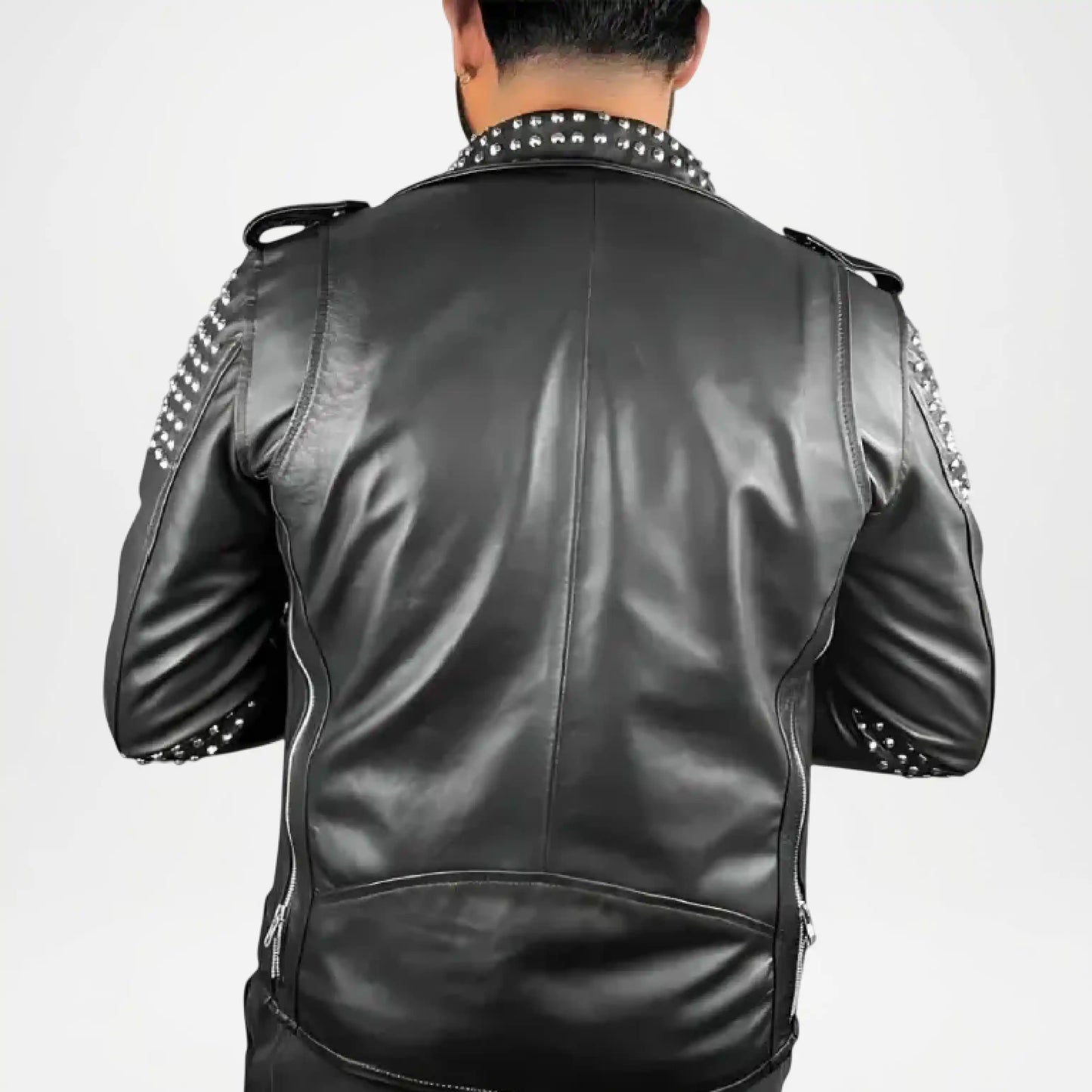mens black phantom leather jacket