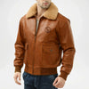 mens brown fur collar jacket