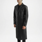 black classic fit trench coat men