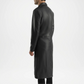 mens black long leather coat