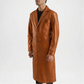 brown classic fit trench coat men