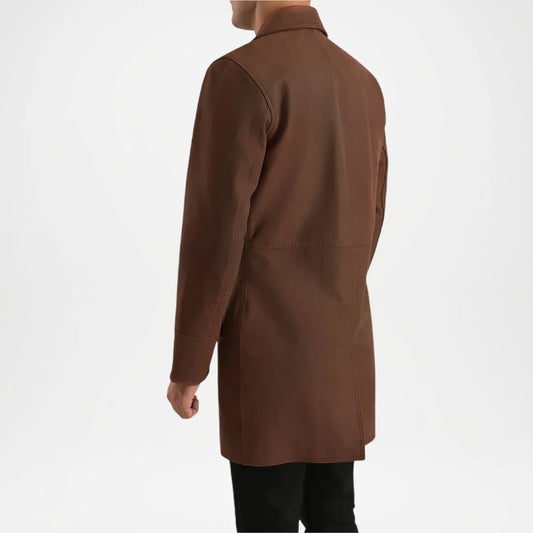 classic brown leather coat mens