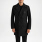 men's black long leather coat