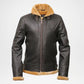mens black shearling leather jacket