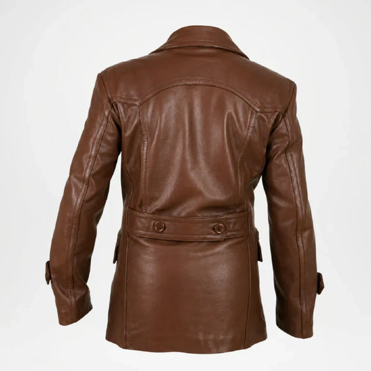 men's brown vintage leather jacket