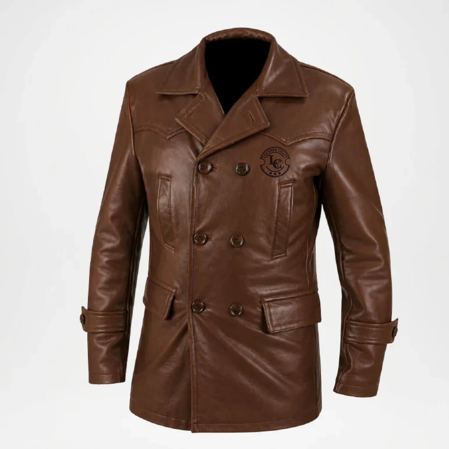 men's brown distressed leather jacket
