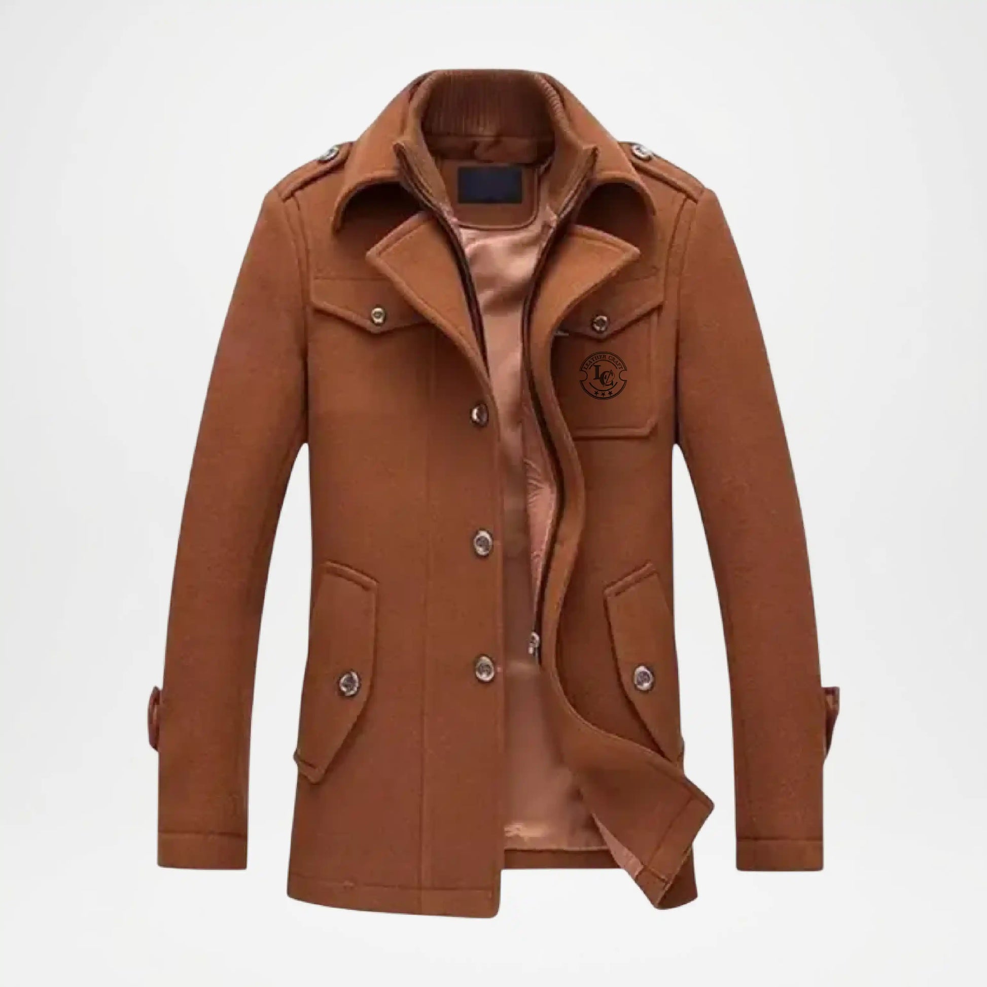 brown wool overcoat for men