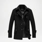 men's slim fit wool classic black overcoat