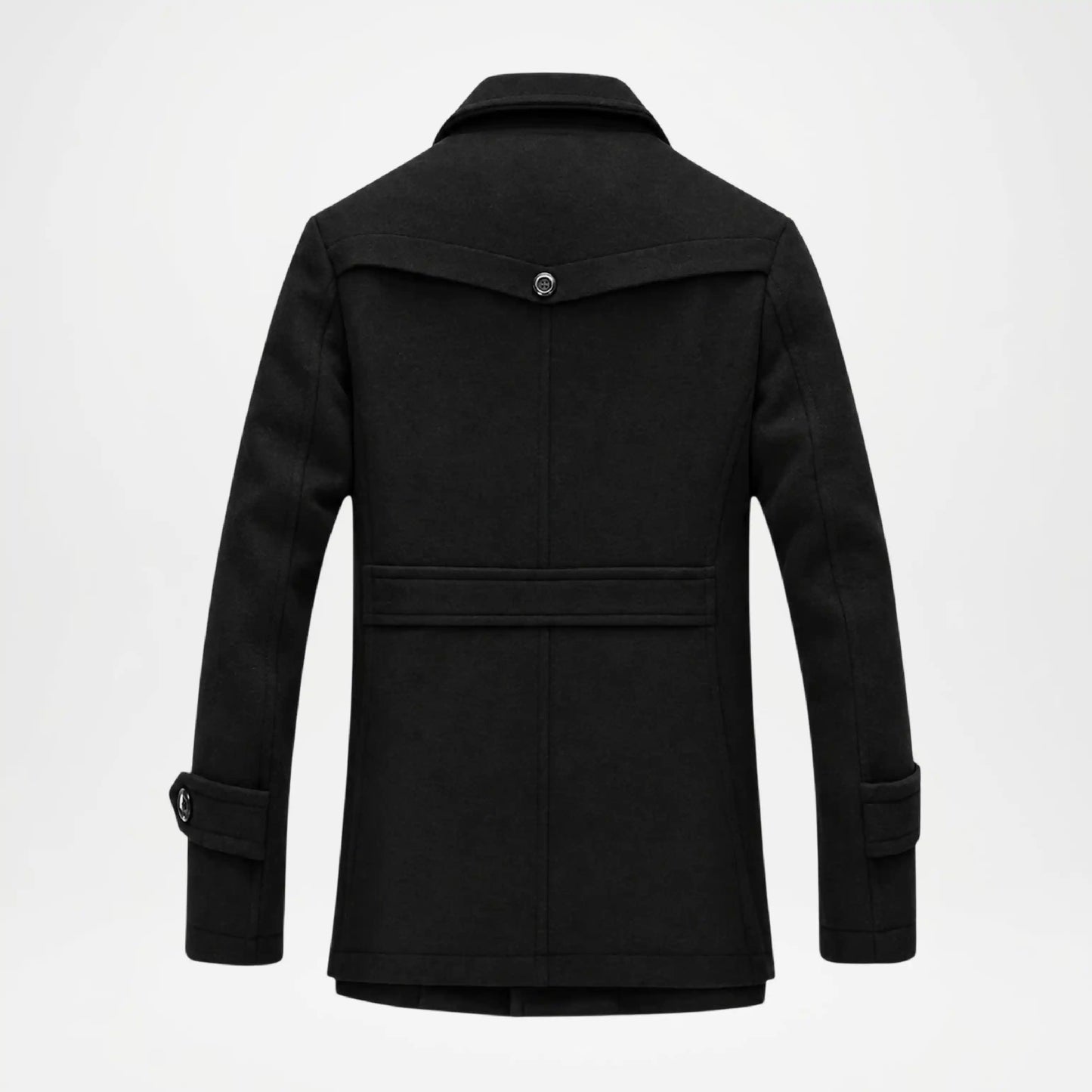 mens black wool coat slim fit
