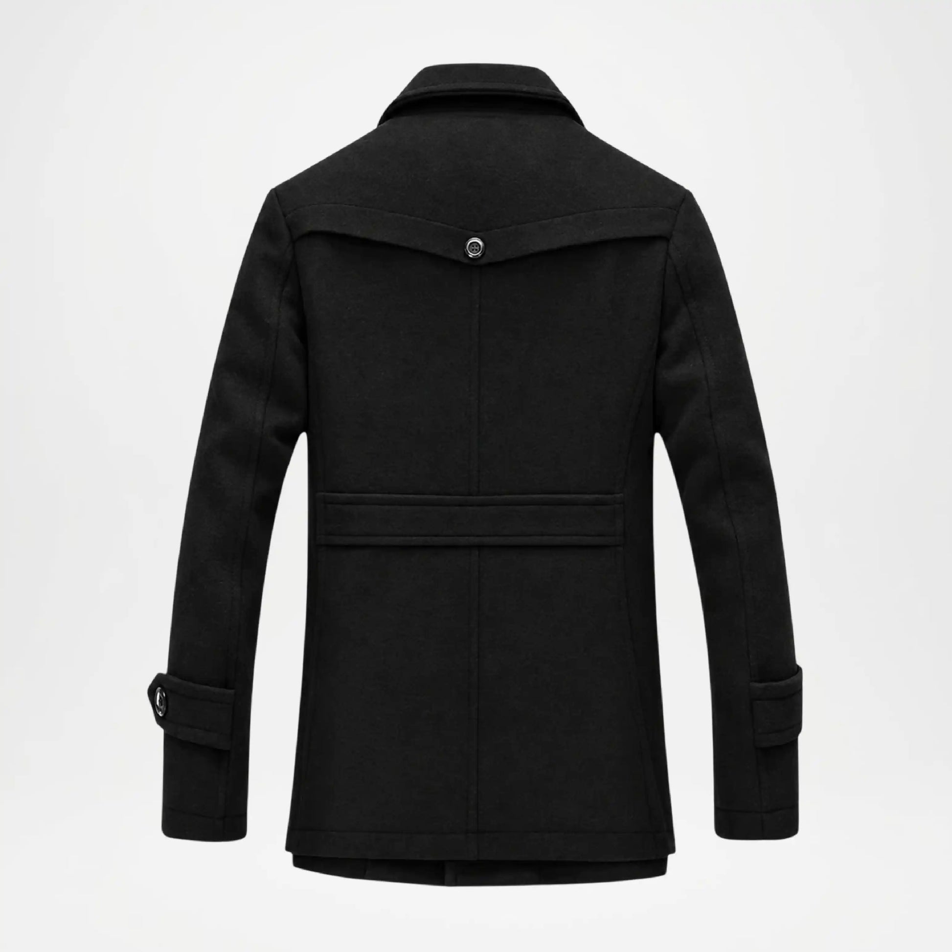 mens black wool coat slim fit
