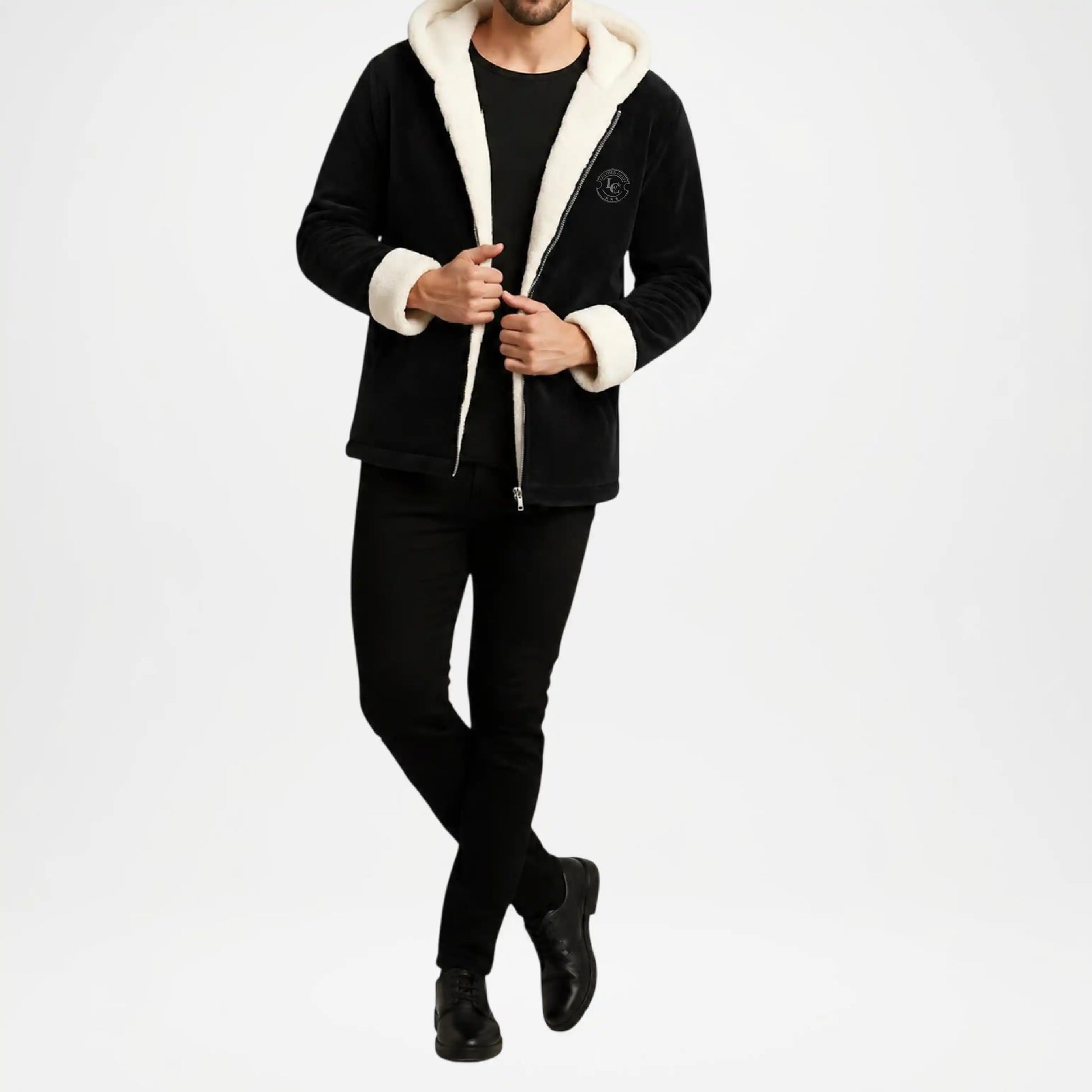 black distressed leather jacket men