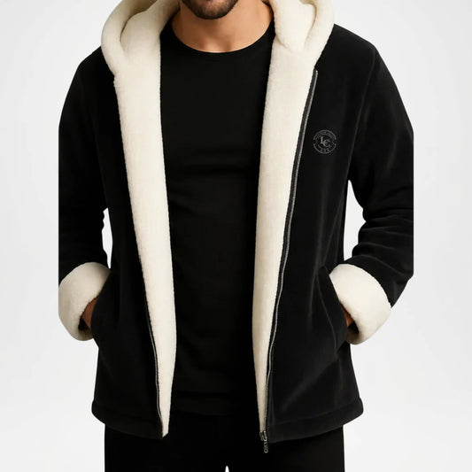 men's black vintage leather jacket
