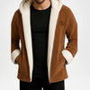 Men’s Brown Hooded Shearling Jacket