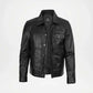 men's vintage leather trucker jacket
