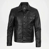 men's vintage black leather jacket