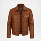 men's brown vintage leather jacket
