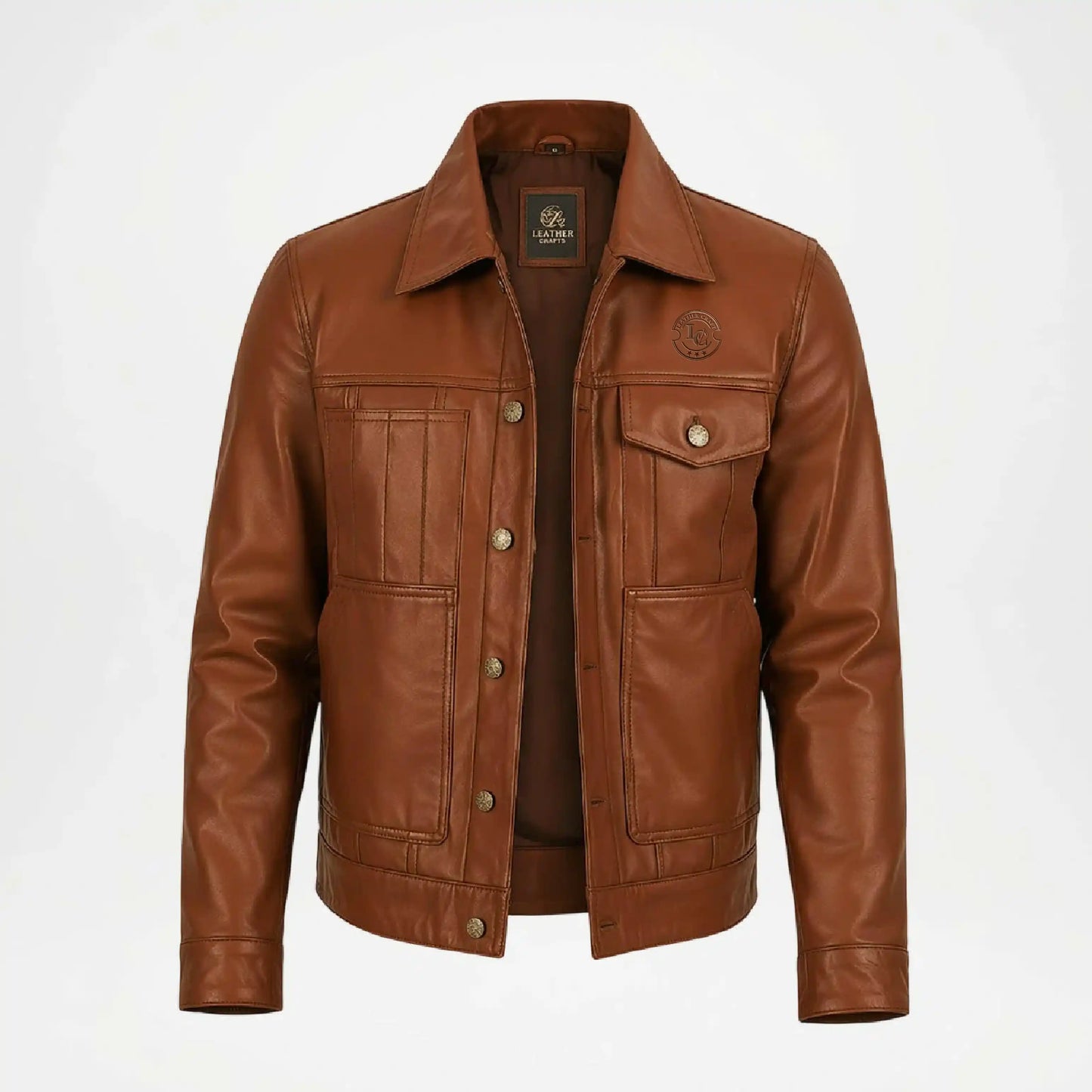 men's brown vintage leather jacket