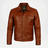 men's brown vintage leather jacket