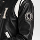 Men’s Black and White Leather Varsity Jacket
