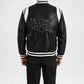 Men’s Black and White Leather Varsity Jacket