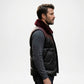 black leather vest men winter style