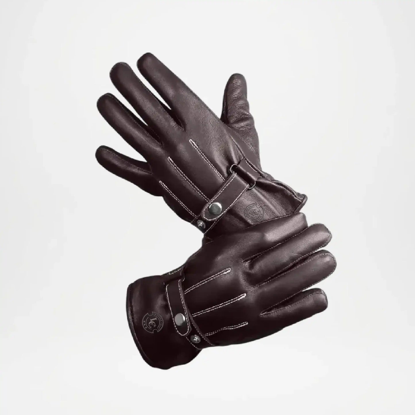 Brown Leather Motorcycle Gloves For men