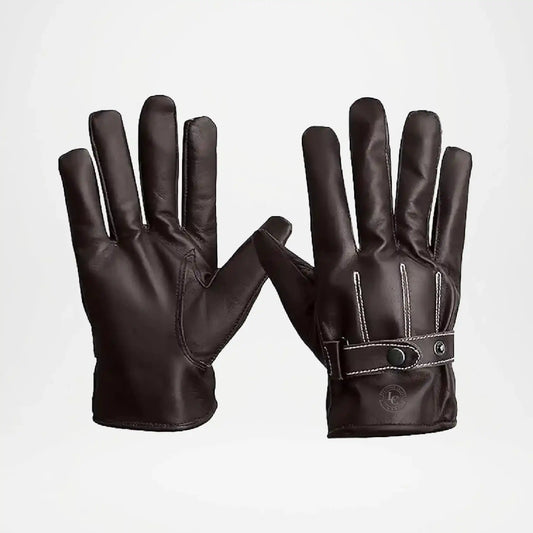 Mens Brown Leather Motorcycle Gloves