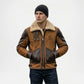 mens brown shearling aviator jacket