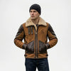 mens brown shearling aviator jacket