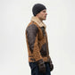 brown shearling bomber jacket men aviator style