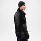Mens Black Shearling Aviator Jacket