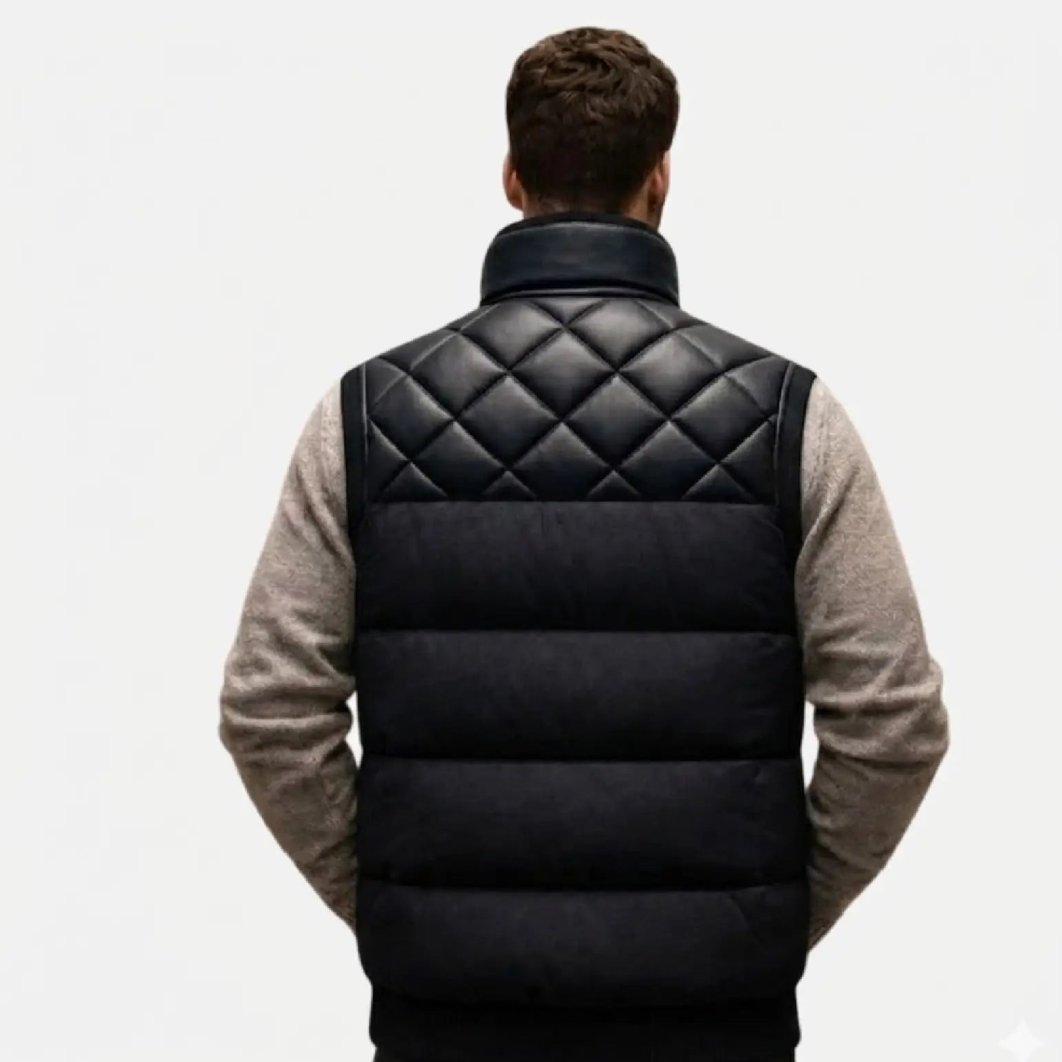 mens black sleeveless puffer jacket