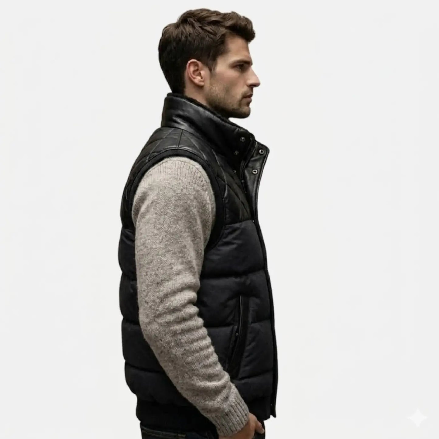 black quilted vest men winter style