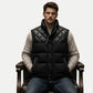 black puffer vest men quilted style