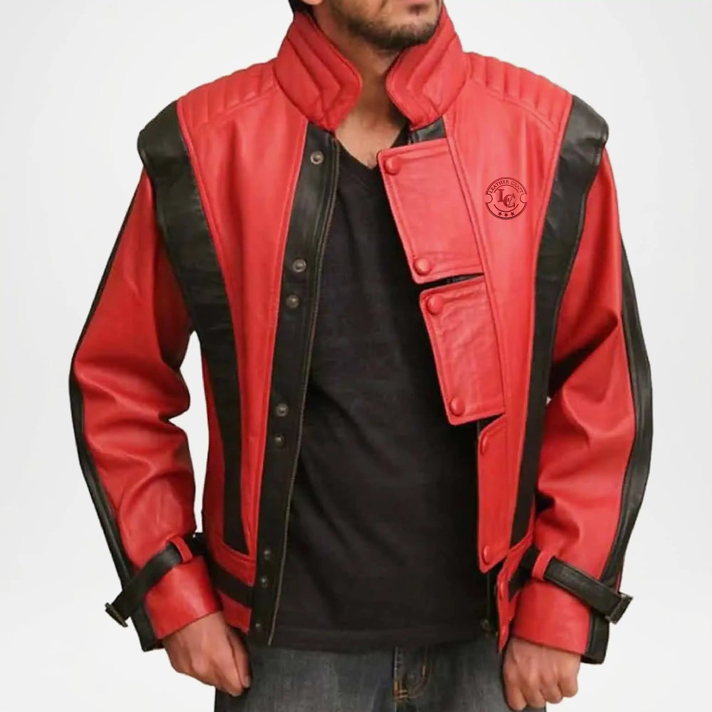 Michael Jackson Thriller Red Leather Jacket