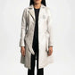 womens off white leather trench coat